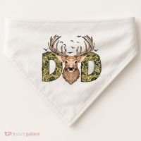 Retro Hunter Dad Deer Hunting USA-Made Doggie Bandana thumb 0