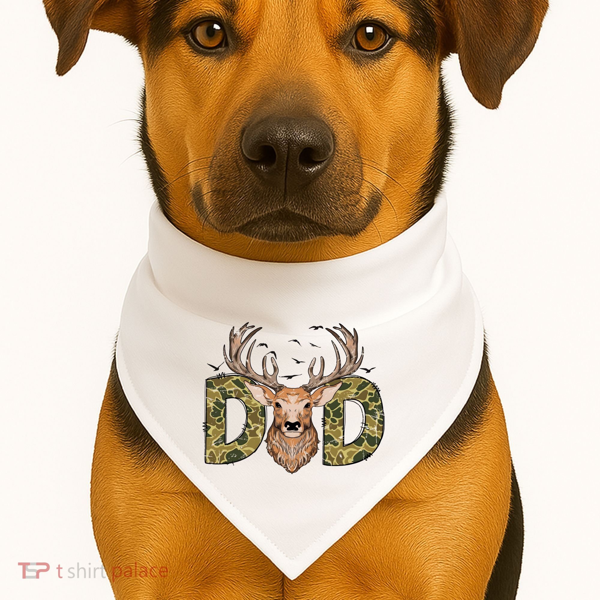 Retro Hunter Dad Deer Hunting USA-Made Doggie Bandana