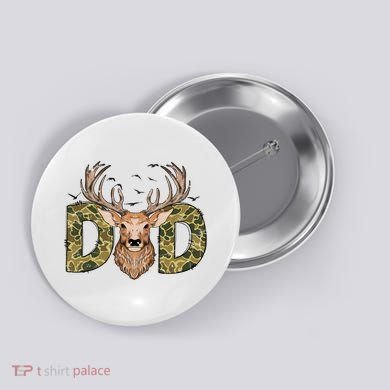 Retro Hunter Dad Deer Hunting Button
