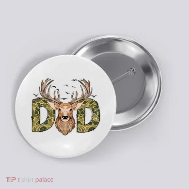Retro Hunter Dad Deer Hunting Button