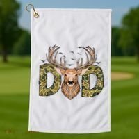 Retro Hunter Dad Deer Hunting Golf Towel thumb 1