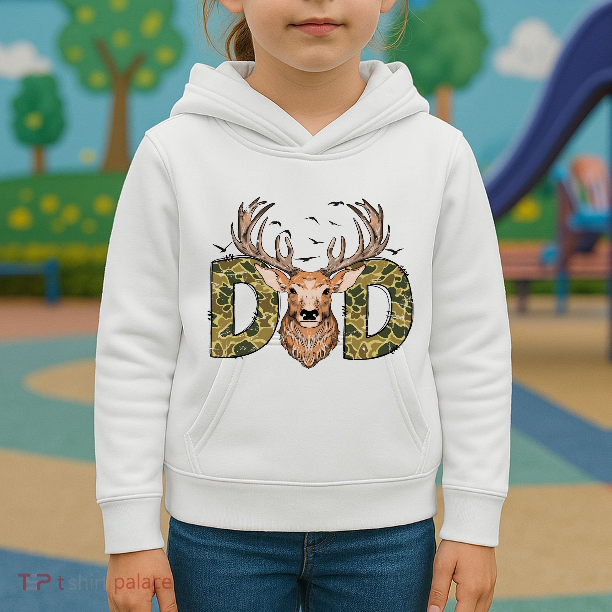 Retro Hunter Dad Deer Hunting Kids Hoodie