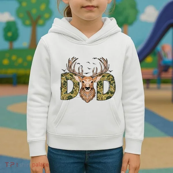 Retro Hunter Dad Deer Hunting Kids Hoodie