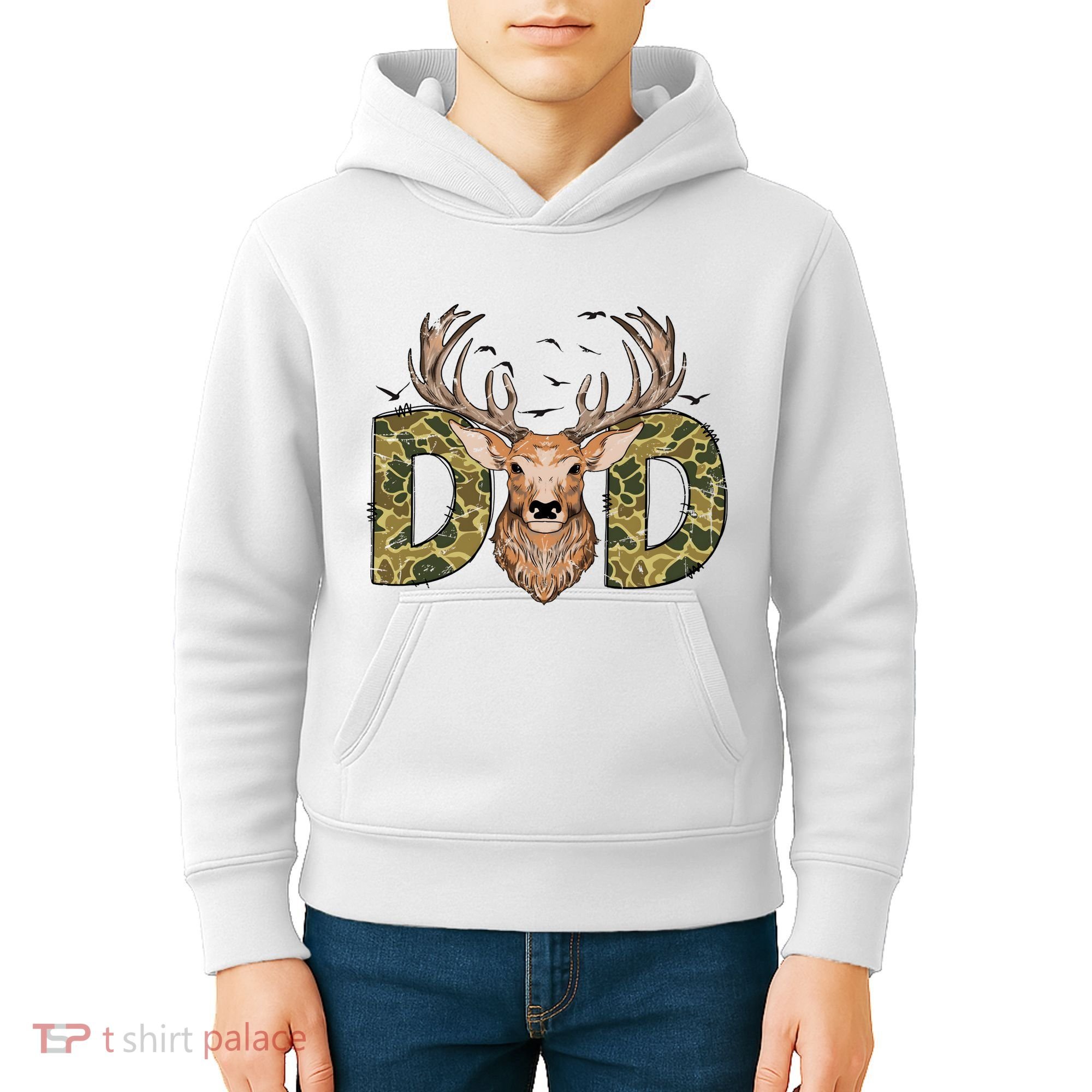 Retro Hunter Dad Deer Hunting Kids Hoodie