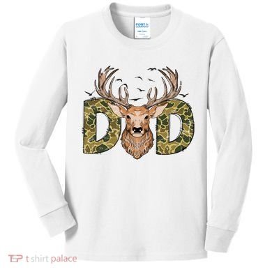 Retro Hunter Dad Deer Hunting Kids Long Sleeve Shirt