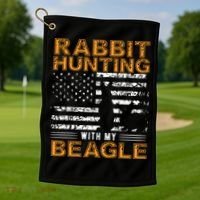 Rabbit Hunting Dog Beagle Hunter Hunting Dog Beagles Golf Towel thumb 1