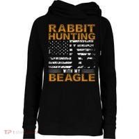 Rabbit Hunting Dog Beagle Hunter Hunting Dog Beagles Womens Funnel Neck Pullover Hood thumb 0