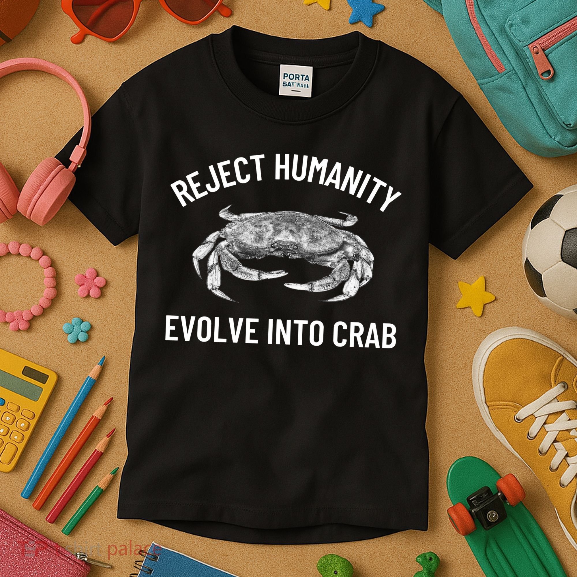 Reject Humanity Evolve Into Crab Kids T-Shirt