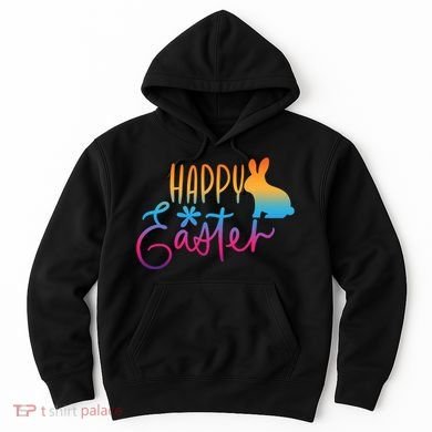 Rainbow Happy Easter Bunny Hoodie
