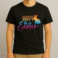 Rainbow Happy Easter Bunny T-Shirt thumb 3