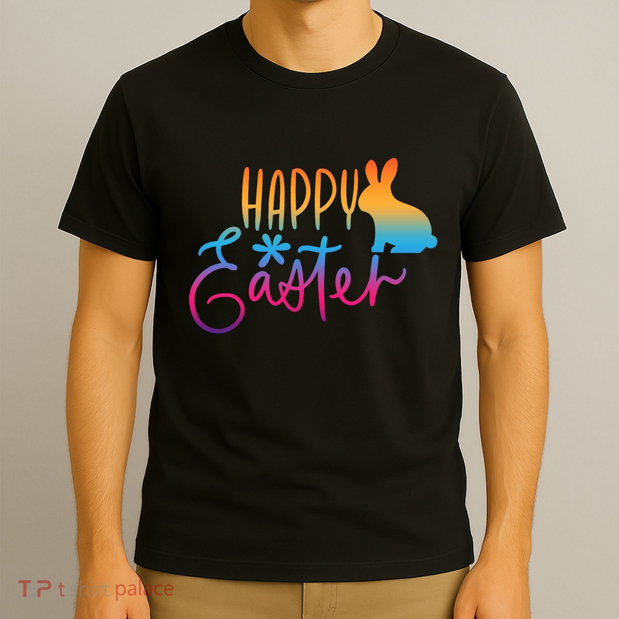 Rainbow Happy Easter Bunny T-Shirt