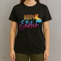 Rainbow Happy Easter Bunny T-Shirt thumb 4