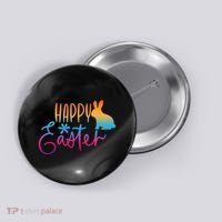 Rainbow Happy Easter Bunny Button thumb 0