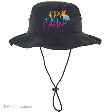 Rainbow Happy Easter Bunny Bucket Hat