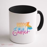 Rainbow Happy Easter Bunny Coffee Mug thumb 1