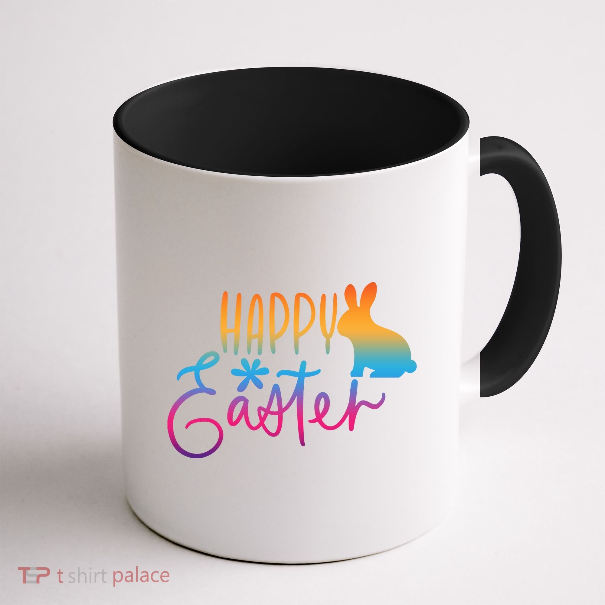 Rainbow Happy Easter Bunny Coffee Mug