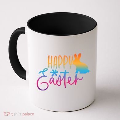 Rainbow Happy Easter Bunny Coffee Mug
