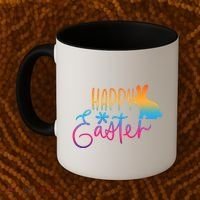Rainbow Happy Easter Bunny Coffee Mug thumb 2