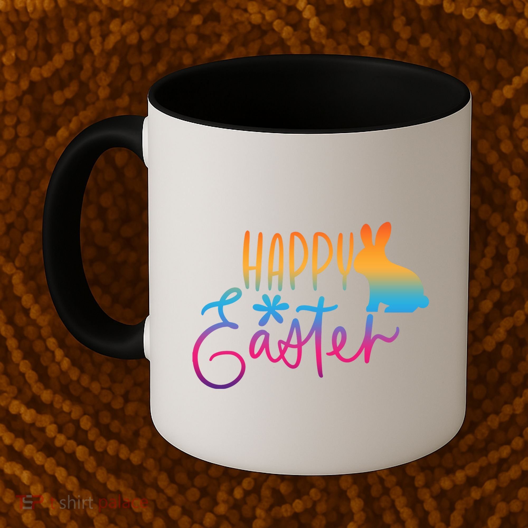 Rainbow Happy Easter Bunny Coffee Mug