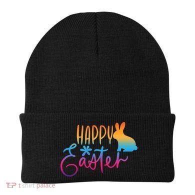Rainbow Happy Easter Bunny Beanie