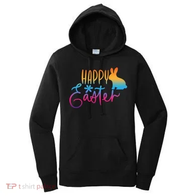 Rainbow Happy Easter Bunny Women's Hoodie