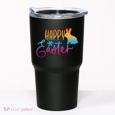Rainbow Happy Easter Bunny Tumbler