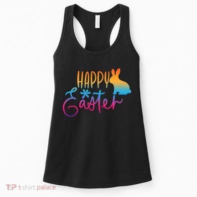 Rainbow Happy Easter Bunny Women's Tank Top