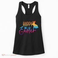 Rainbow Happy Easter Bunny Women's Tank Top thumb 0