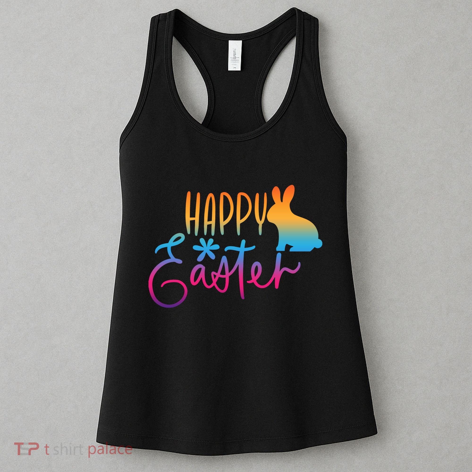 Rainbow Happy Easter Bunny Women's Tank Top