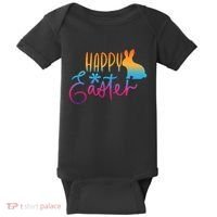 Rainbow Happy Easter Bunny Baby Bodysuit thumb 0