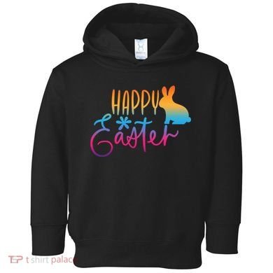 Rainbow Happy Easter Bunny Toddler Hoodie