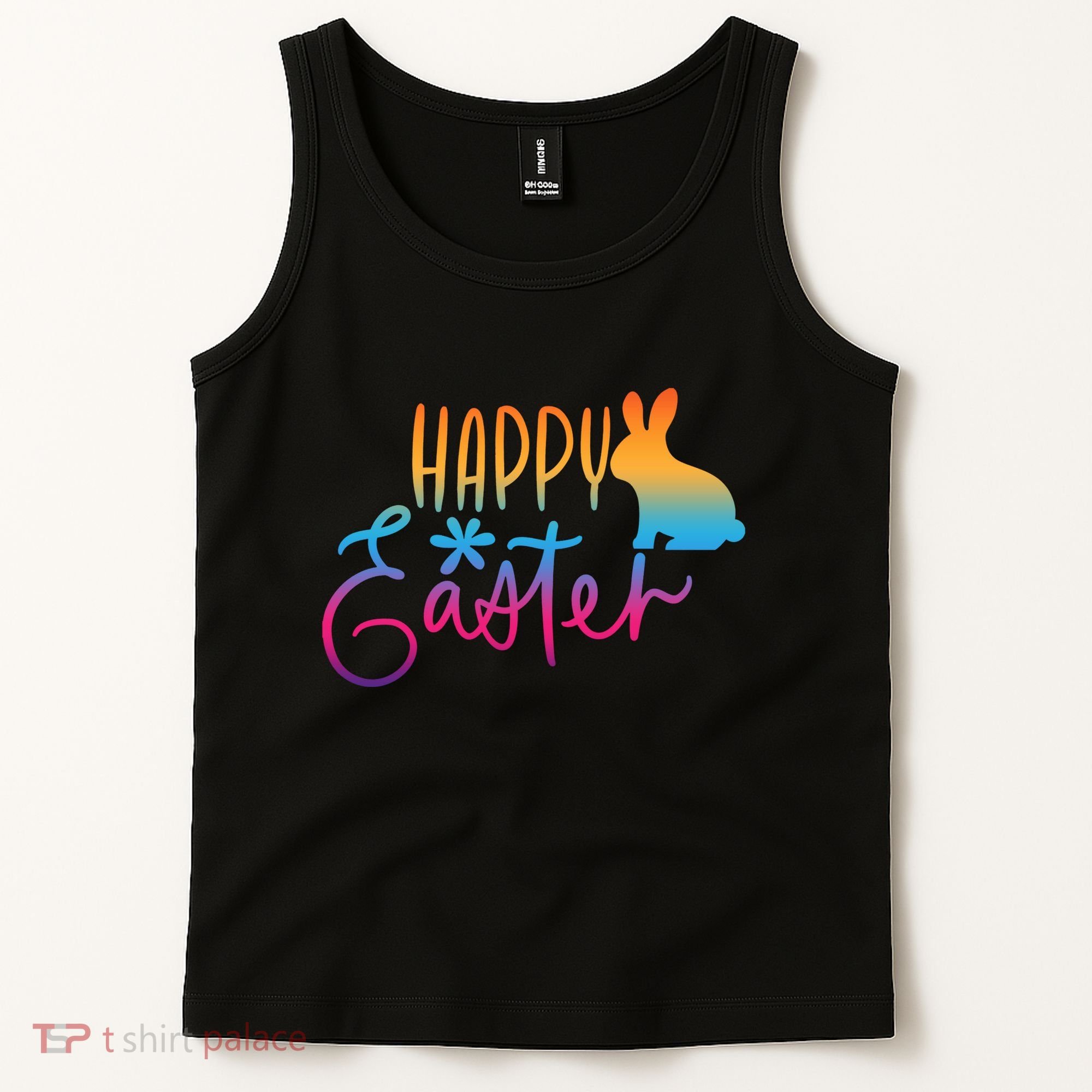 Rainbow Happy Easter Bunny Tank Top