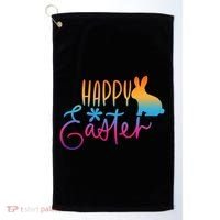 Rainbow Happy Easter Bunny Golf Towel thumb 0