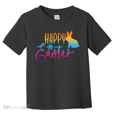 Rainbow Happy Easter Bunny Toddler T-Shirt