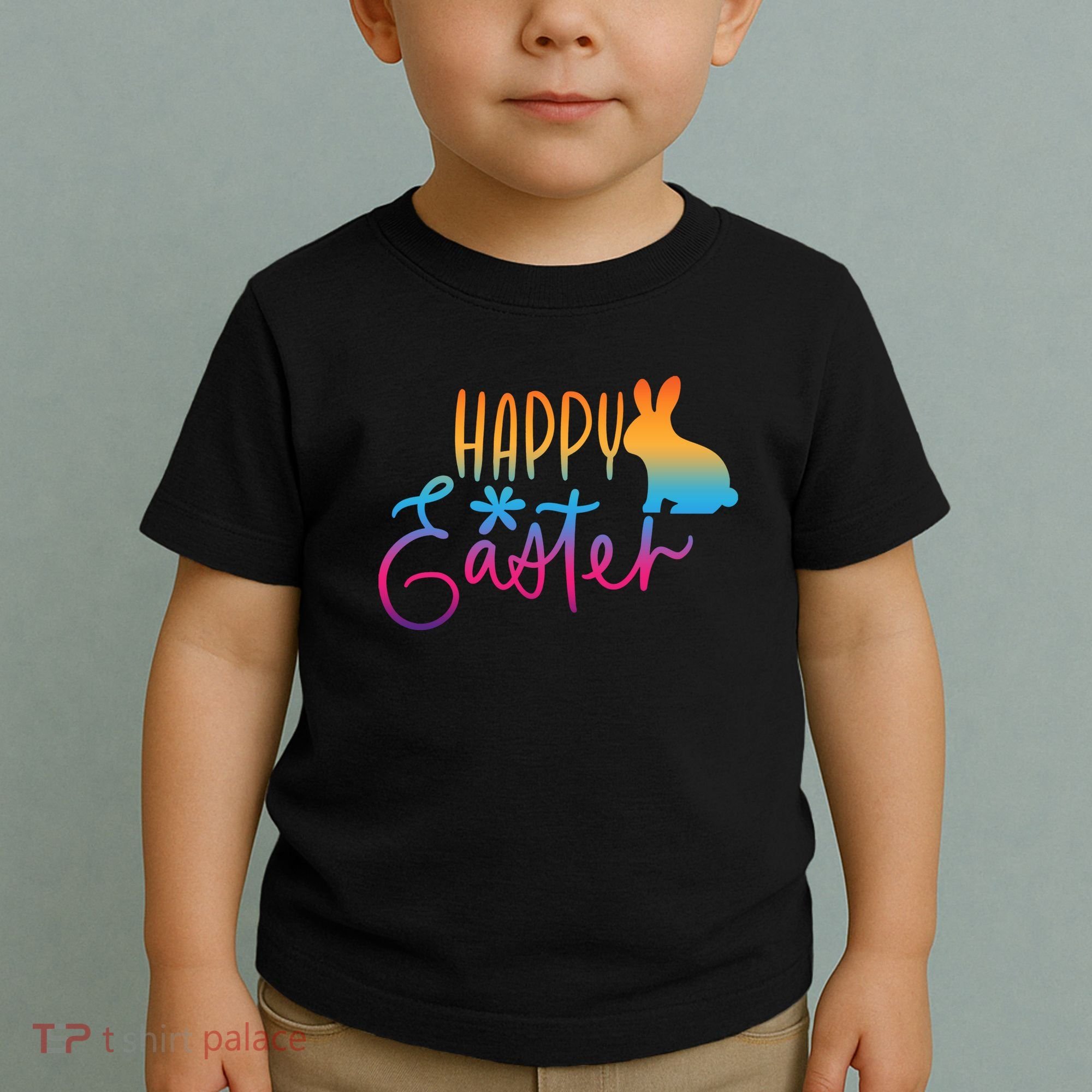Rainbow Happy Easter Bunny Toddler T-Shirt