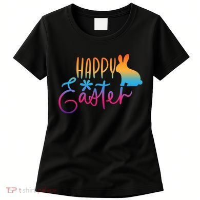 Rainbow Happy Easter Bunny Women's T-Shirt