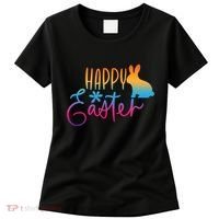 Rainbow Happy Easter Bunny Women's T-Shirt thumb 0