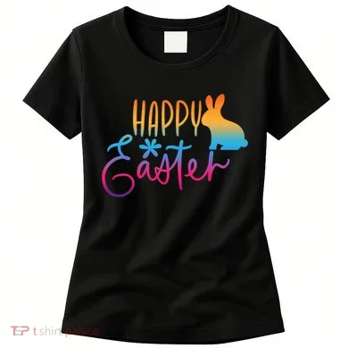 Rainbow Happy Easter Bunny Women's T-Shirt