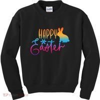 Rainbow Happy Easter Bunny Kids Sweatshirt thumb 0