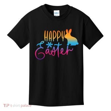 Rainbow Happy Easter Bunny Kids T-Shirt