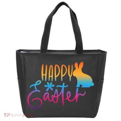 Rainbow Happy Easter Bunny Tote Bag