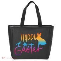 Rainbow Happy Easter Bunny Tote Bag thumb 0