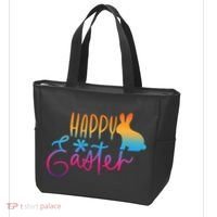 Rainbow Happy Easter Bunny Tote Bag thumb 3