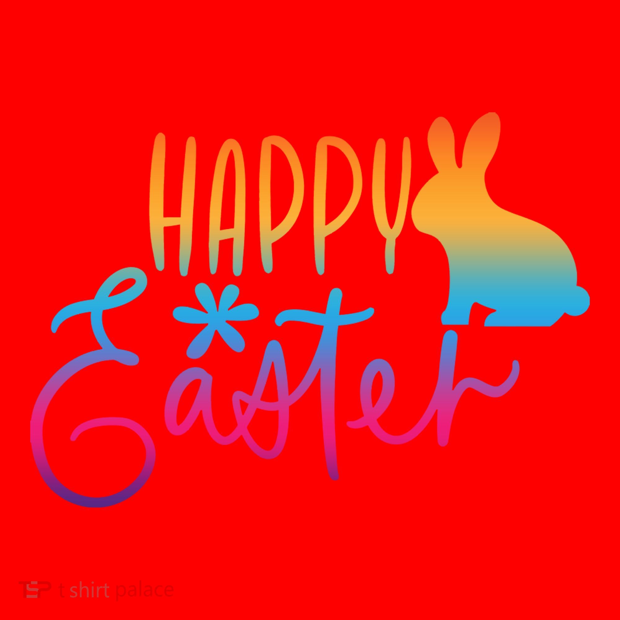 Rainbow Happy Easter Bunny Santa Hat