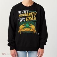 Reject Humanity Evolve Into Crab Funny Crab Retro Crab Women's Sweatshirt thumb 0