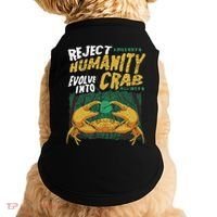 Reject Humanity Evolve Into Crab Funny Crab Retro Crab Doggie Tank thumb 0