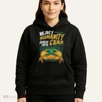 Reject Humanity Evolve Into Crab Funny Crab Retro Crab Hoodie thumb 5