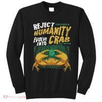 Reject Humanity Evolve Into Crab Funny Crab Retro Crab Sweatshirt thumb 0
