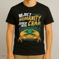 Reject Humanity Evolve Into Crab Funny Crab Retro Crab T-Shirt thumb 3