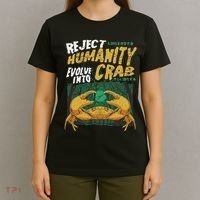 Reject Humanity Evolve Into Crab Funny Crab Retro Crab T-Shirt thumb 4
